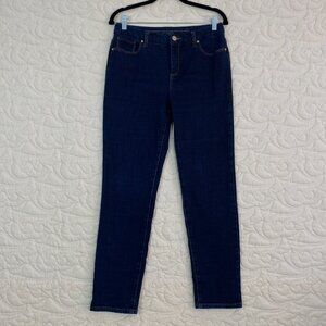 Chico's Girlfriend Slim Leg Ankle Jeans Dark Wash Blue Size 0 / 4R